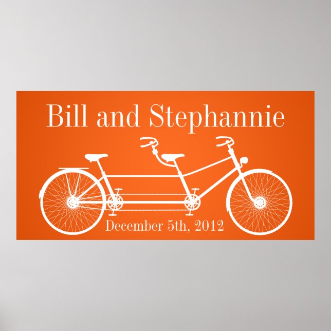 Póster Bicicleta doble Naranja de banner personalizada de (Frente)