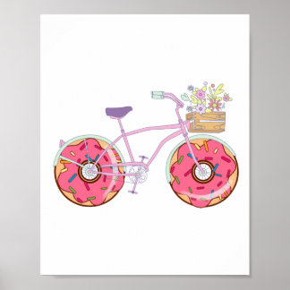 Póster Bicicleta Donuts - Bicicleta divertida con ruedas 