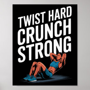 Póster Bicicleta Ejercicio De Crunch Bodybuilding Fitness