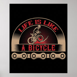 Póster Bicicleta - La vida es como una bicicleta
