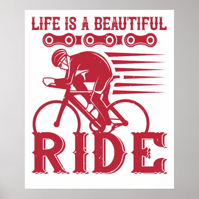 Póster Bicicleta - La vida es un hermoso paseo (Frente)