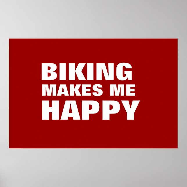 Póster BICICLETA ME HACE FELIZ - bicicletas (Frente)