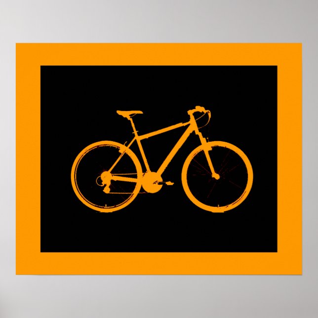 Póster bicicleta naranja ~ bicicleta para paredes (Frente)