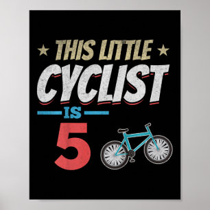 Póster Bicicleta para niños Este pequeño ciclista está en