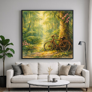 Póster Bicicleta Perdida - Estilo de Pintura Impresionism