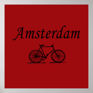 Póster Bicicleta retro de Ámsterdam
