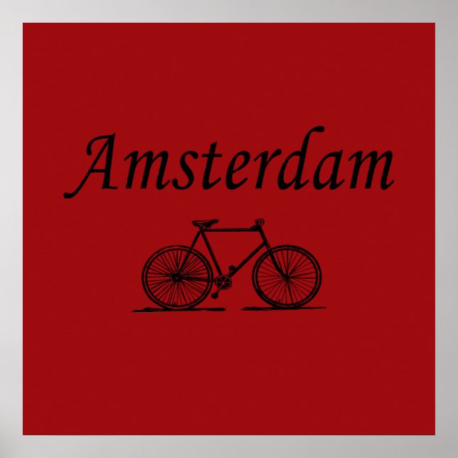 Póster Bicicleta retro de Ámsterdam (Frente)