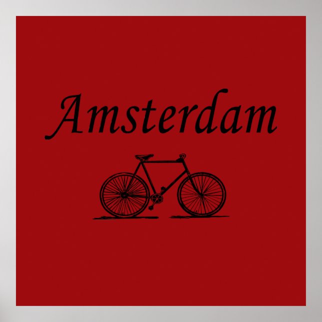 Póster Bicicleta retro de Amsterdam (Frente)