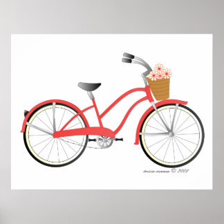 Póster Bicicleta Roja