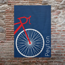 Póster Bicicleta roja y blanca