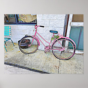 Póster Bicicleta rosa — poster de pared