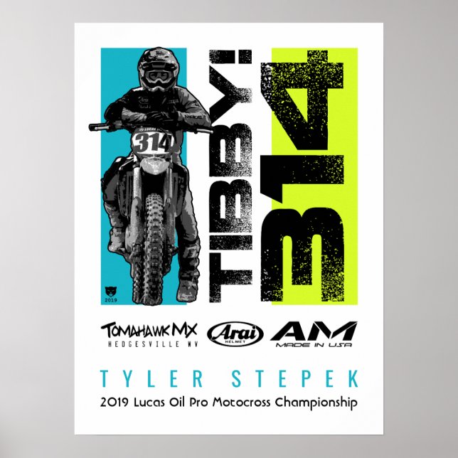 Póster Bicicleta Sucia de Motocross Motocross Tibby 314 (Frente)