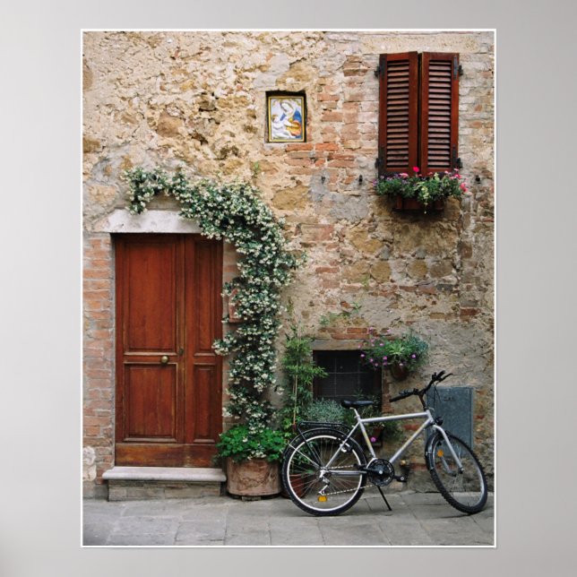 Póster Bicicleta toscana, fotografía Pienza Imprimir o Po (Frente)