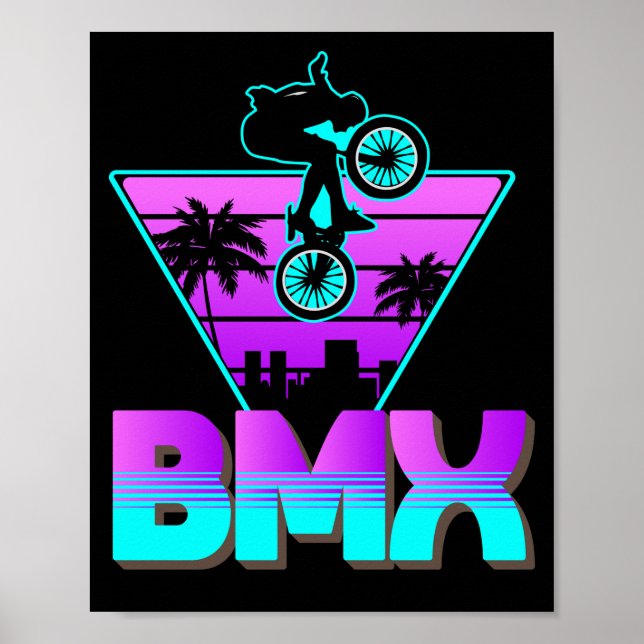 Póster Bicicleta Vaporwave BMX para niños (Frente)