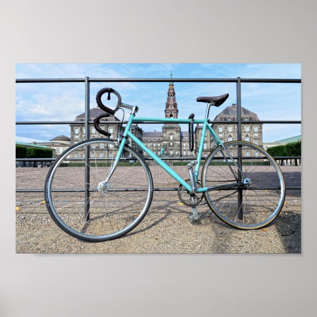 Póster Bicicleta verde en el Palacio Christiansborg, Cope (Frente)