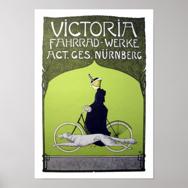 Póster Bicicleta Victoria Fahrad-Werke Vintage (Frente)