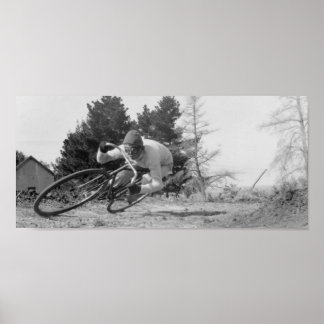 Póster bicicleta vieja y rápida.