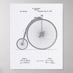 Póster Bicicleta Vintage 1883 Patent Art - Peper en línea
