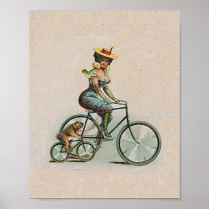 Póster Bicicleta virgen Lady Dog