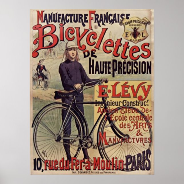 Póster Bicicletas De Alta Precisión E.Levy (Frente)