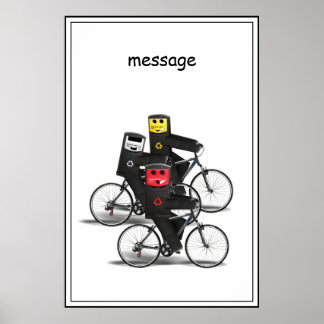 Póster Bicicletas de reciclaje de ciclismo