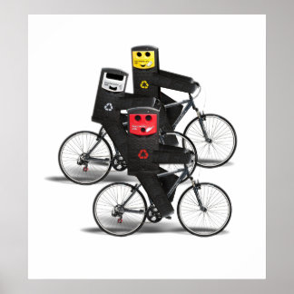 Póster Bicicletas de reciclaje de ciclismo