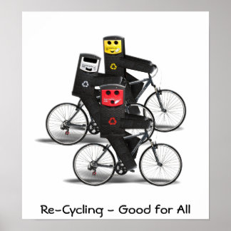 Póster Bicicletas de reciclaje de ciclismo