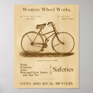 Póster Bicicletas de seguridad de vintage y Poster de art