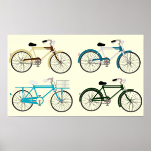 Póster Bicicletas del vintage