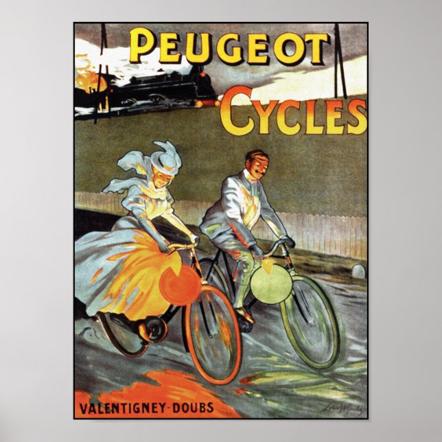 Póster Bicicletas Peugeot - Poster de bicicletas de época (Frente)