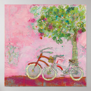 Póster Bicicletas rosadas