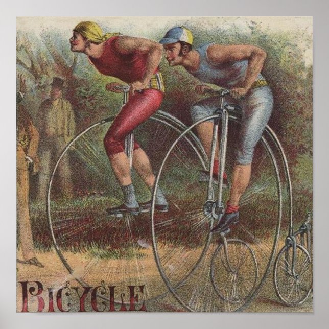 Póster Bicicletas Victorianas de Ruedas Altas (Frente)