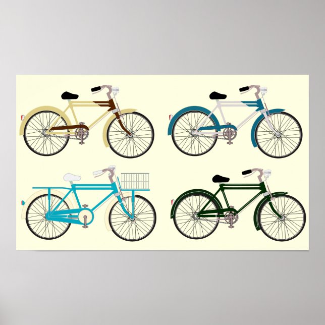 Póster Bicicletas Vintage (Frente)