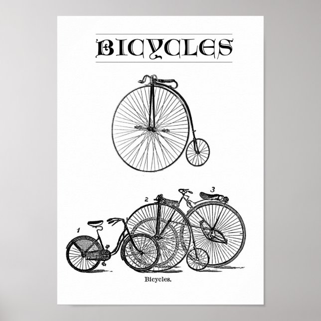 Póster Bicicletas Vintage (Frente)