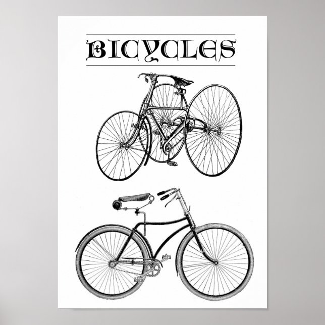 Póster Bicicletas Vintage (Frente)