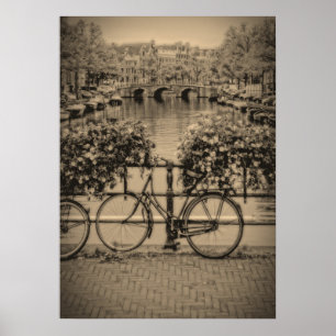 Póster Bicycles & Canals - Classic Amsterdam - Poster
