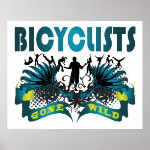 Póster Bicyclists idos salvajes