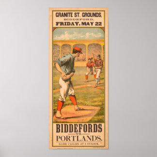 Póster Biddeford vs Portland 1885