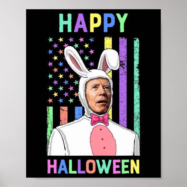 Póster Biden Easter Happy Halloween Bunny Joe Easter Flag (Frente)