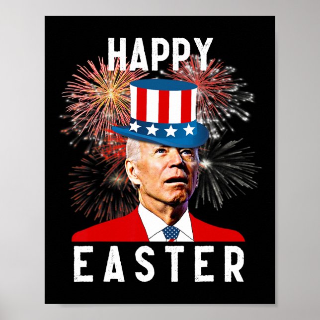 Póster Biden Feliz Pascua Para El Gracioso 4 De Julio (Frente)