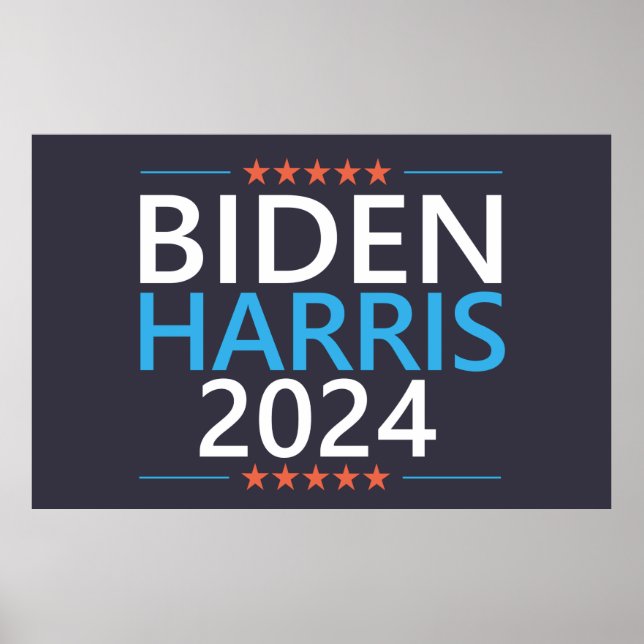 Póster Biden Harris 2024 por las elecciones presidenciale (Frente)