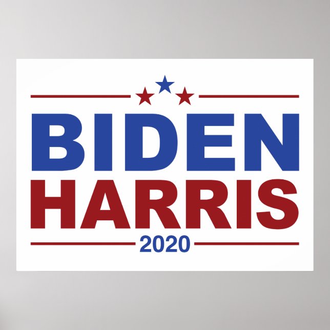 Póster BIDEN/HARRIS Crimson y Poster del tema azul (Frente)