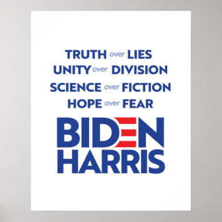 Póster Biden Harris - Esperanza científica de la unidad d