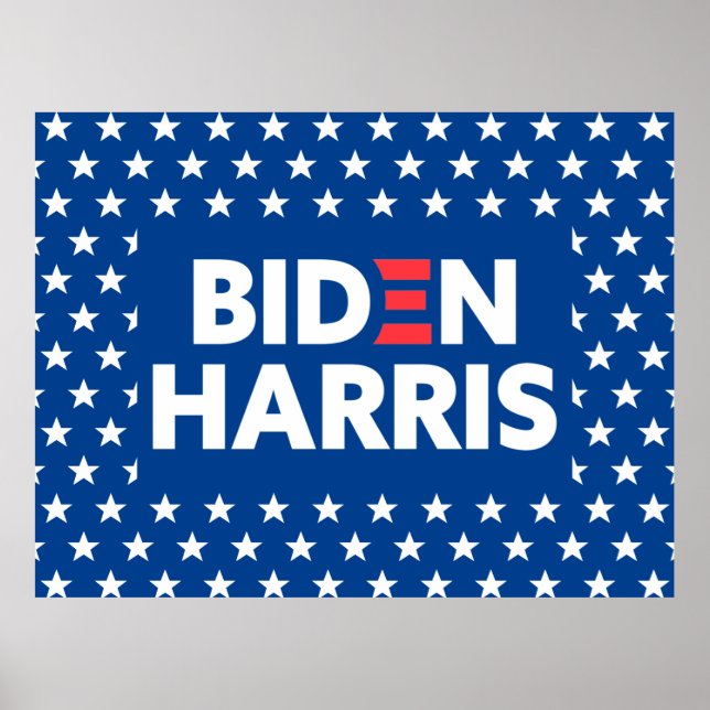 Póster Biden / Harris White Stars Pattern Blue (Frente)