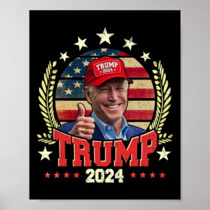 Póster Biden lleva la camiseta de Trump con la camiseta r