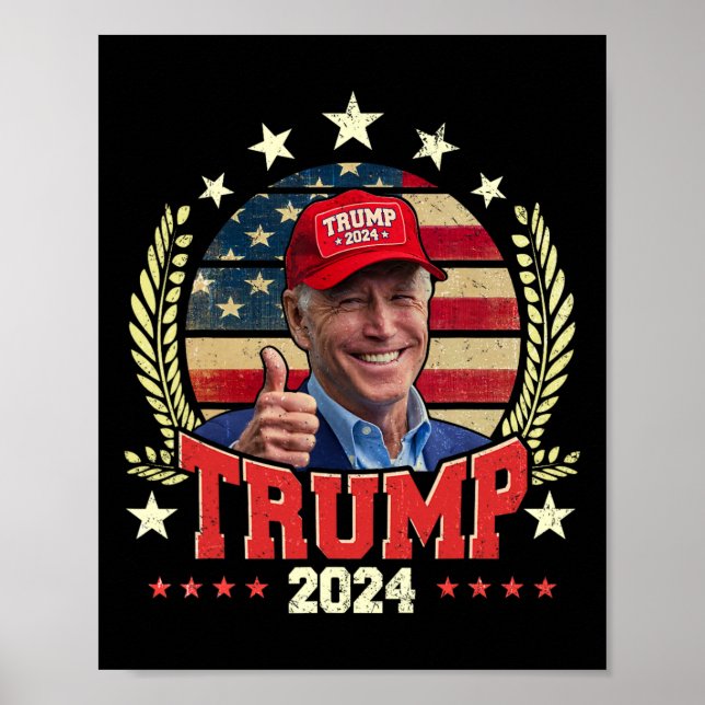 Póster Biden lleva la camiseta de Trump con la camiseta r (Frente)