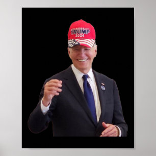 Póster Biden Lleva Un Gorra De Trump 2024
