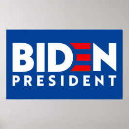 Póster Biden para presidente Lema de texto blanco y rojo,