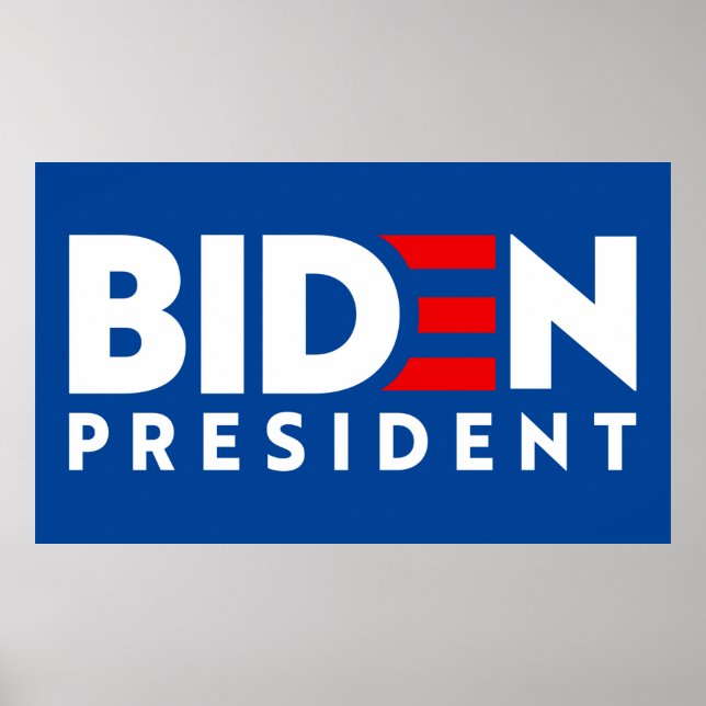 Póster Biden para presidente Lema de texto blanco y rojo, (Frente)