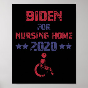 Póster Biden vintage para hogar de ancianos Anti Biden Pr